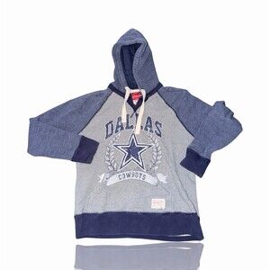 Mitchell & Ness Dallas Cowboys Womens Hoodie Size M Gray Blue Raglan NFL